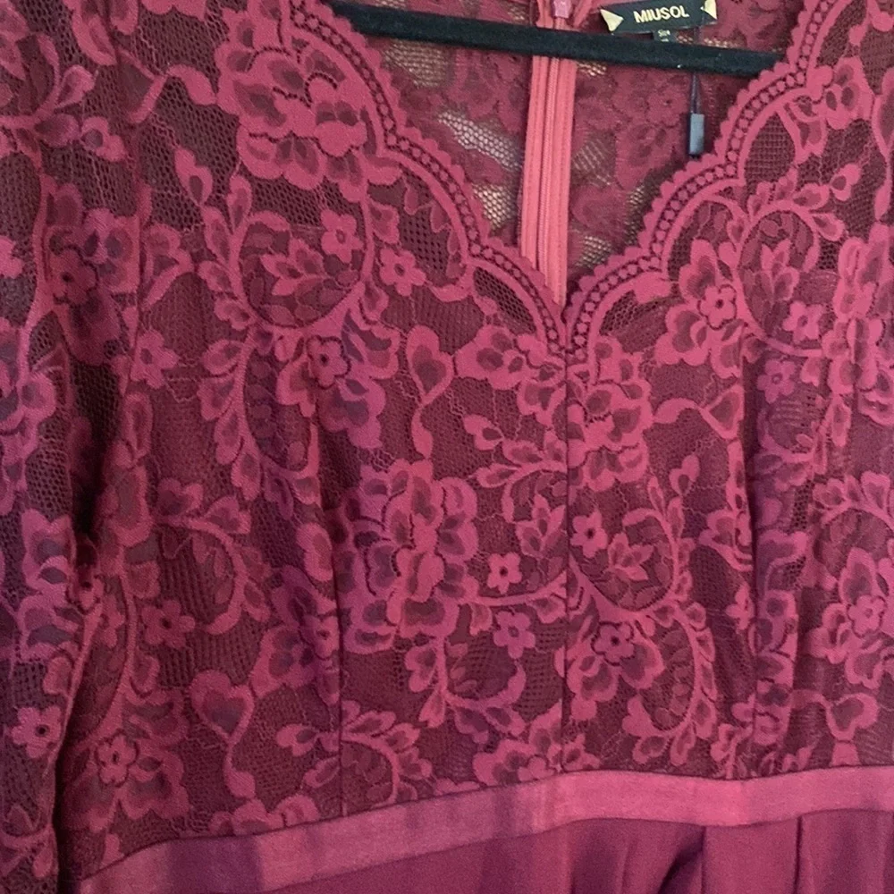 Miusol Retro V Neck Floral Lace Ruffle Style Cocktail Party Dress 2XL NWT
